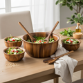 Soro Large Salad Bowl Set in elegant dining setting